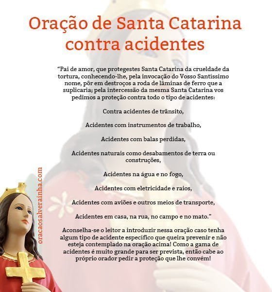 oração de Santa Catarina Contra acidentes