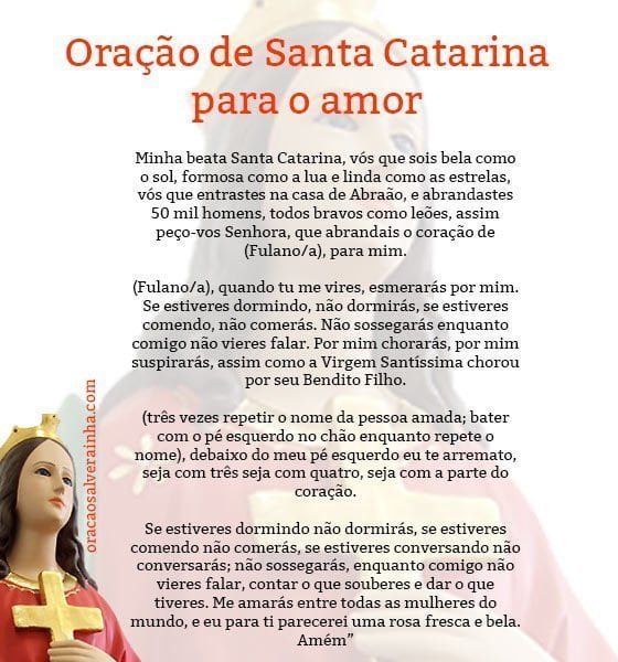 oracoes de santa catarina para o amor