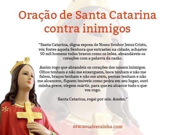 prece Santa Catarina contra inimigos