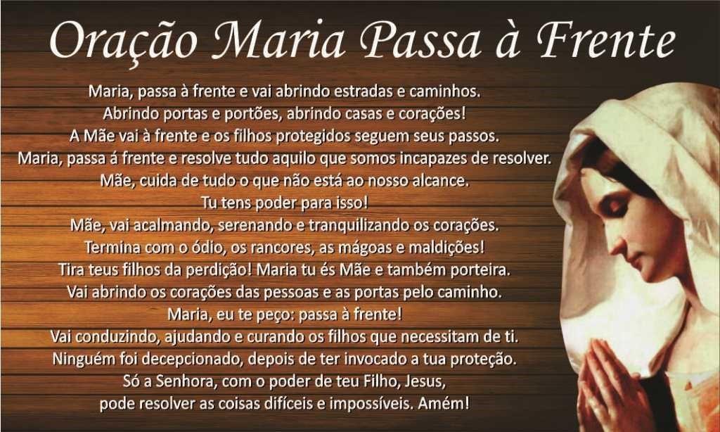 oração maria passa na frente