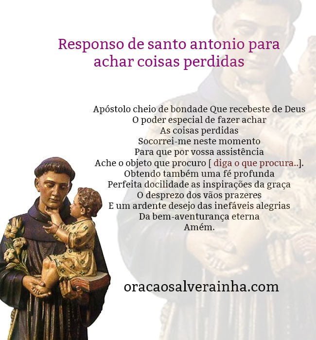 Responso de Santo António para achar coisas perdidas