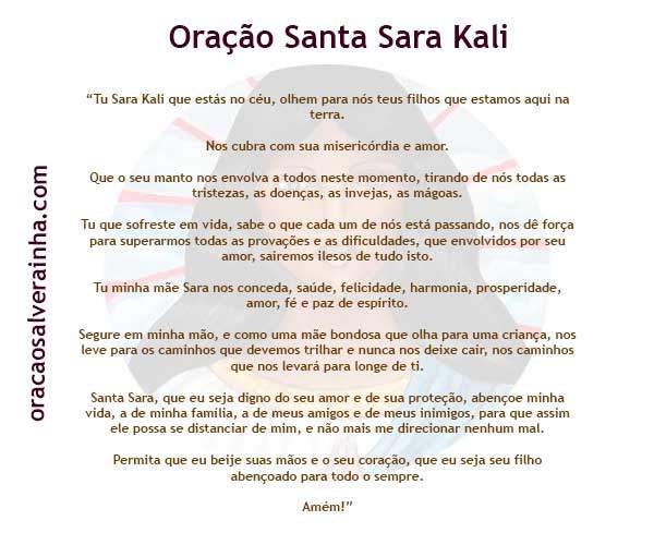 oração Santa Sara Kali