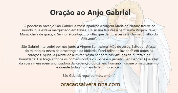 oracao ao arcanjo gabriel