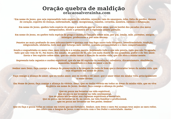 oracao quebra de maldição