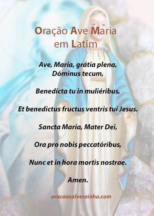 oração ave maria em latim