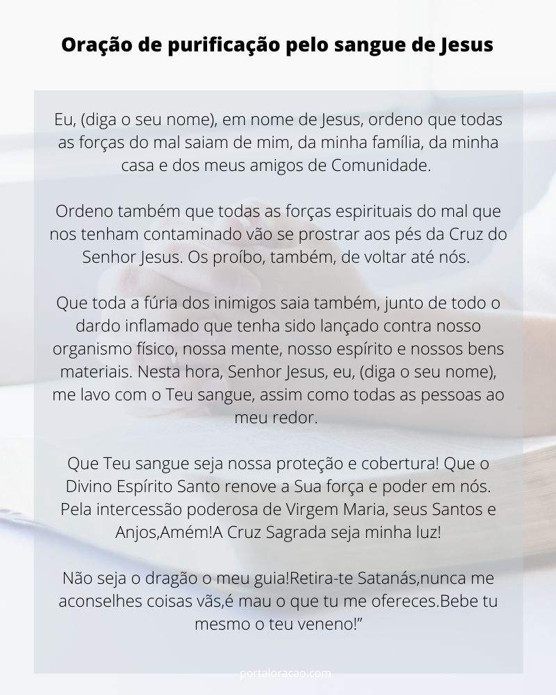 Oração de purificação pelo sangue de Jesus