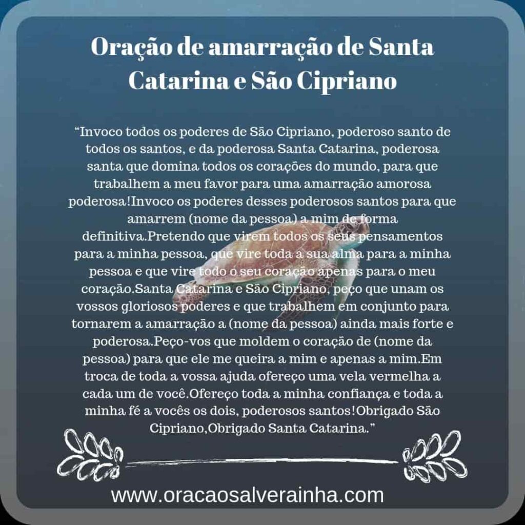 oração de amarração de santa catarina