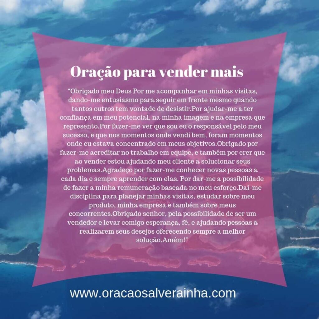 ORAÇÃO PARA VENDER MAIS