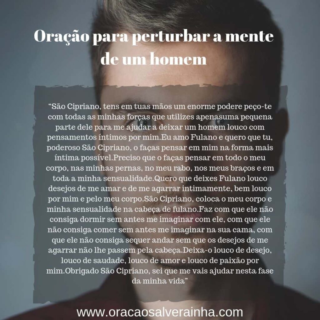 Oração para perturbar homem