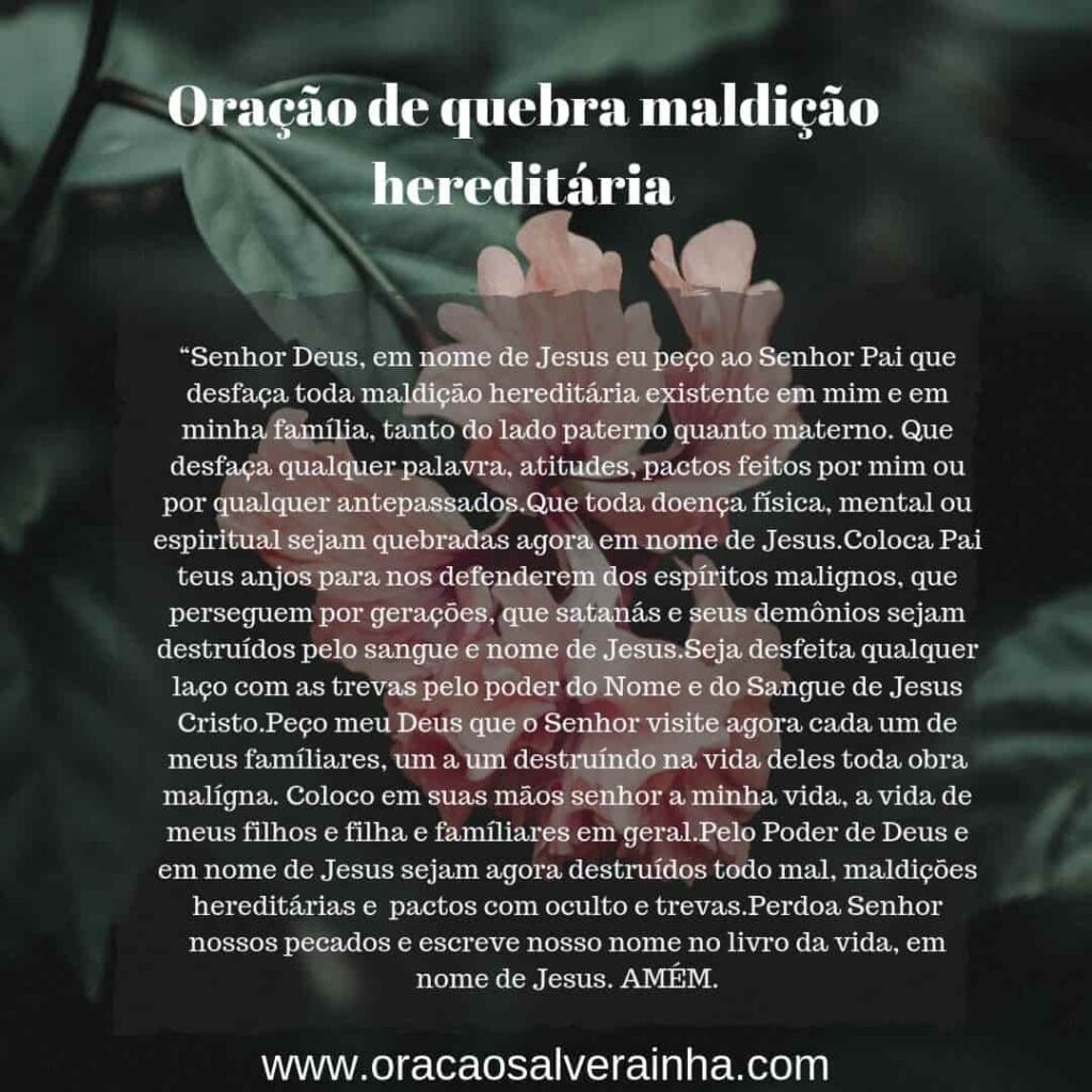 Oração de quebra maldição hereditária