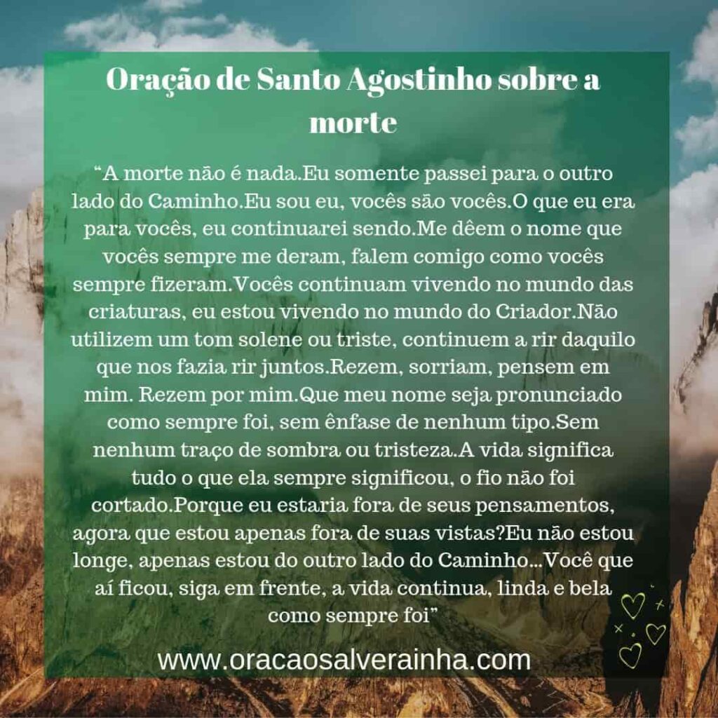 oração de santo Agostinho para a morte