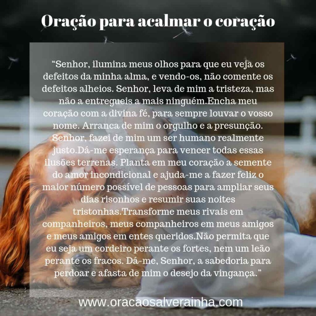 oração para Acalmar Coração