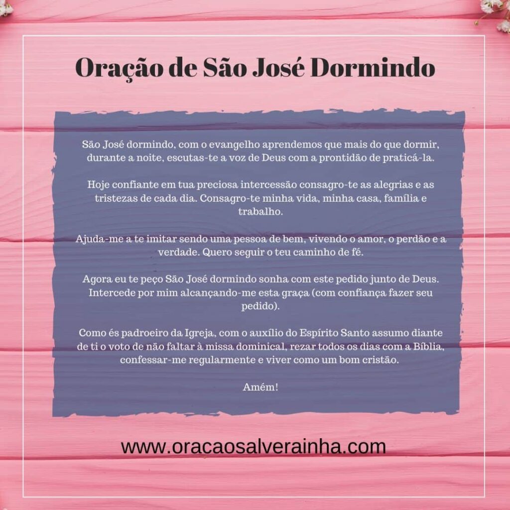 Oração de São José Dormindo