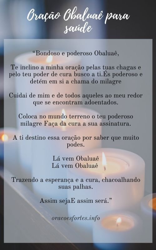 Oração Obaluaê para saúde