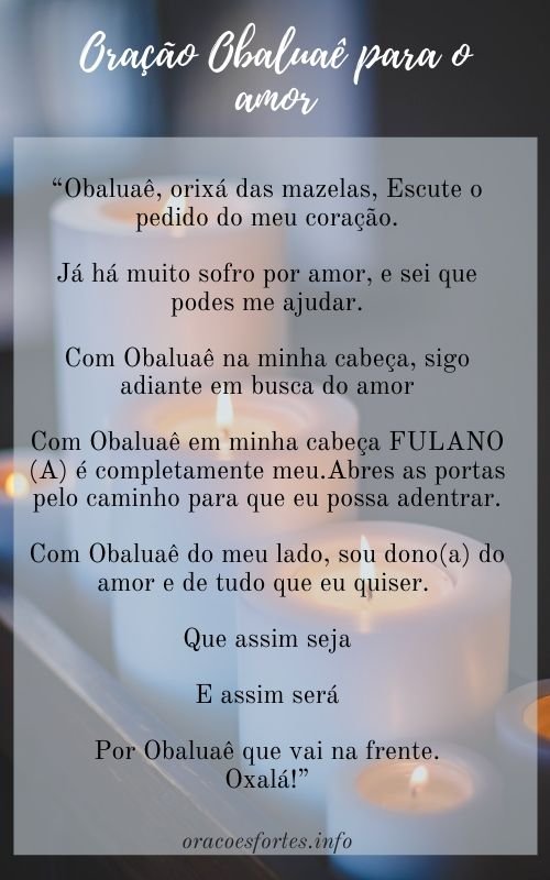 Oração Obaluaê para o amor