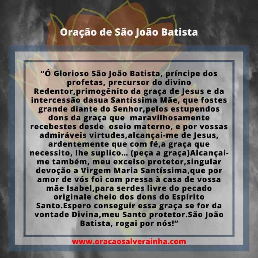 oração a são joao batista