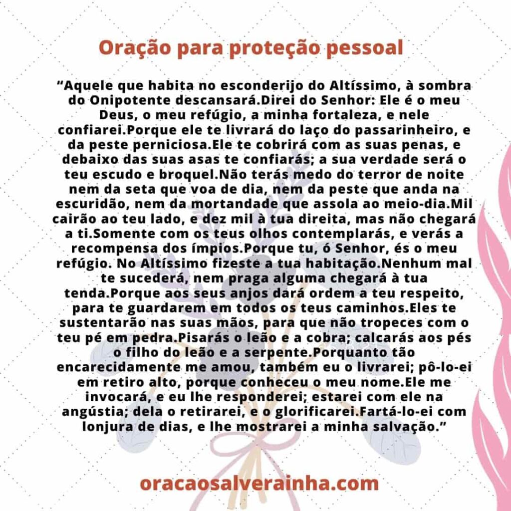 oracao para protecao pessoal