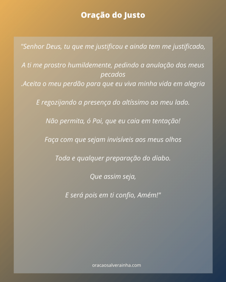 Oração do Justo - Melhores sua Espiritualidade - Muito Poderosa