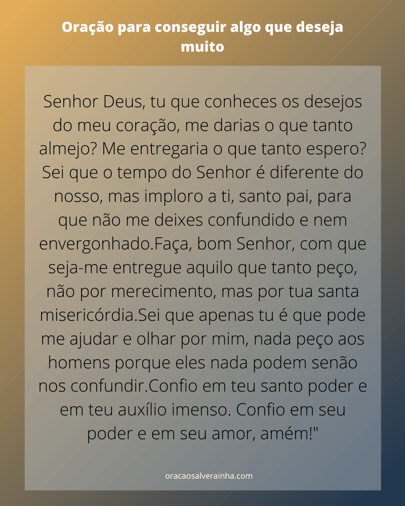 Oração para conseguir algo que deseja muito