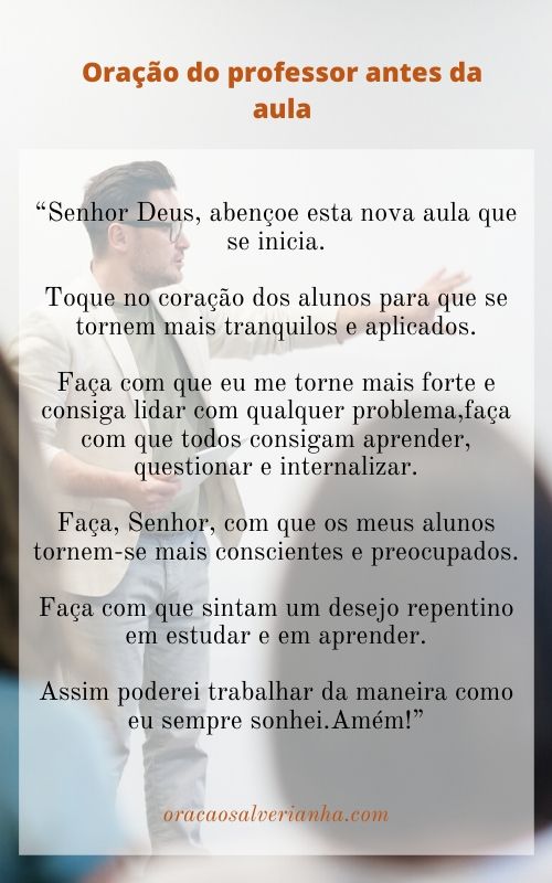 Oração do professor antes da aula