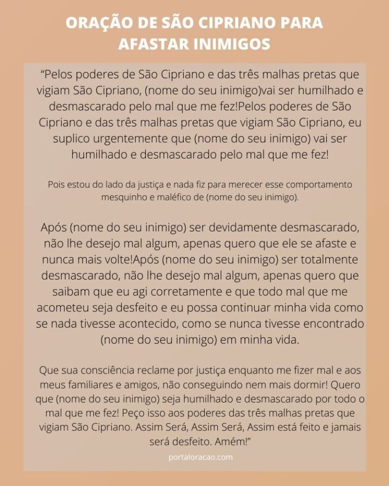 Oração de São Cipriano Para Afastar os Inimigos [Infalível] - Portal Oração