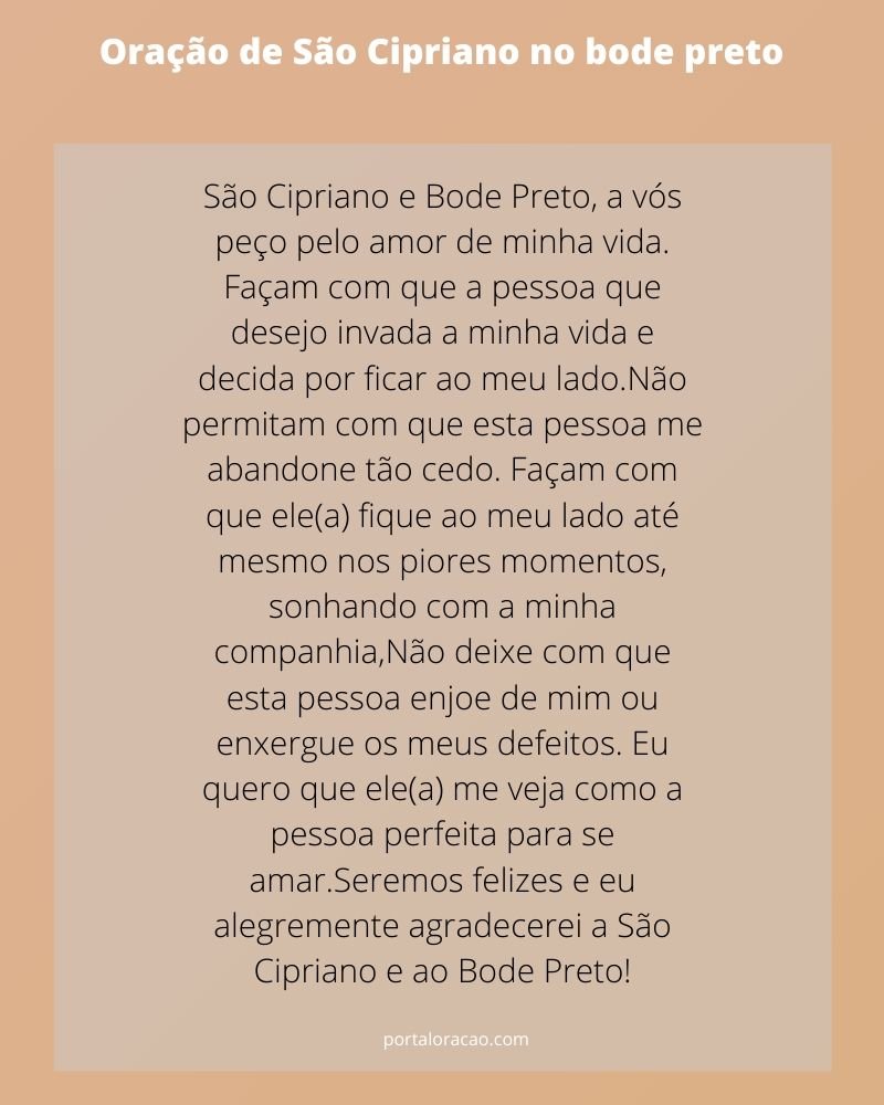 Oração de São Cipriano do bode para trazer amarração